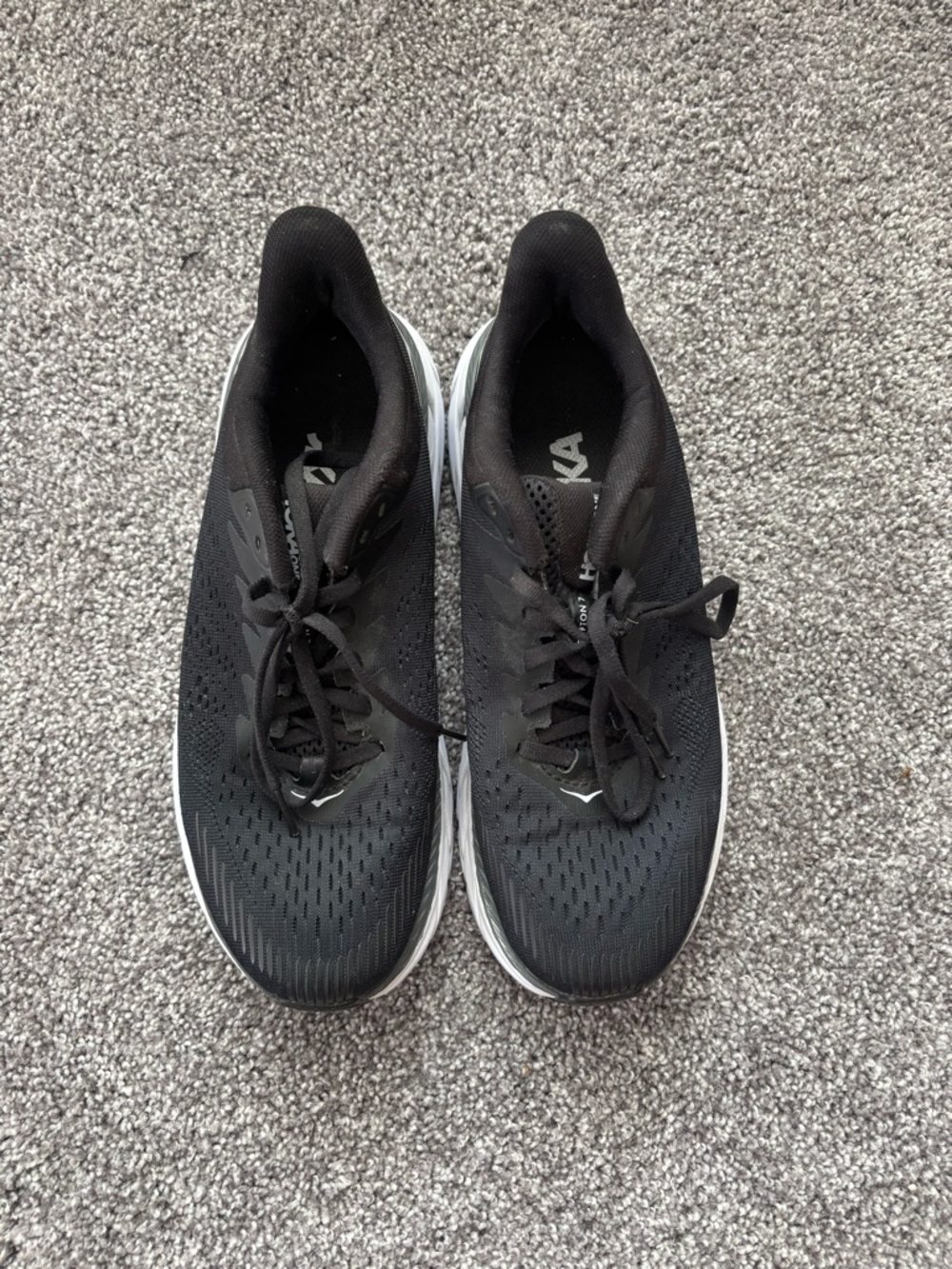 Hoka Women’s Black Athletic Running Shoes with White Midsole
